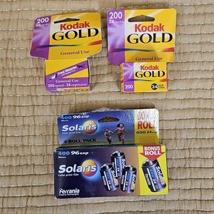 Kodak Gold Ferrania Solaris Expired 35mm Film 6 Rolls Bundle